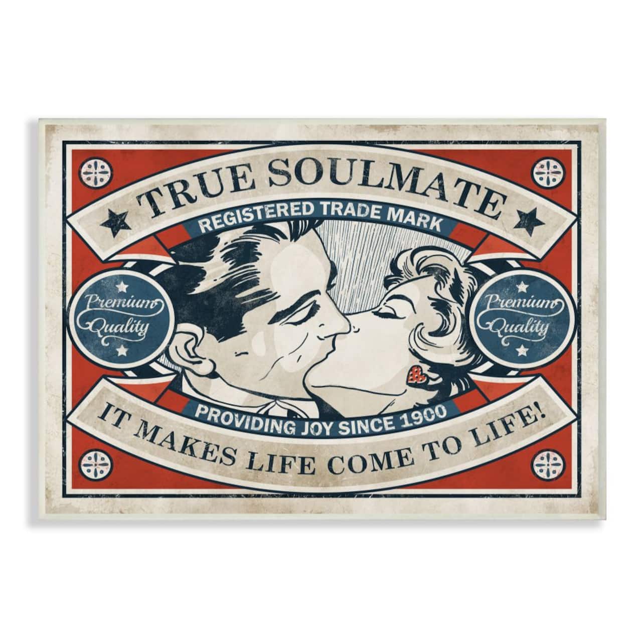 Stupell Industries True Soulmate Retro Wooden Wall Plaque